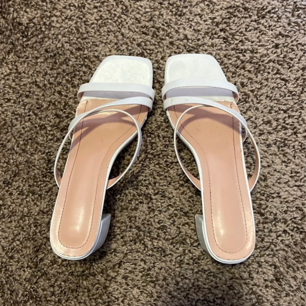 White chunky heel